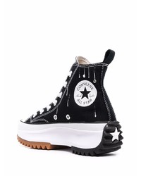 Baskets montantes en toile ornées noires Converse