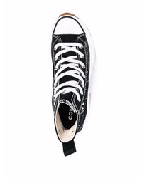 Baskets montantes en toile ornées noires Converse