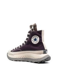 Baskets montantes en toile pourpre foncé Converse