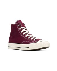 Baskets montantes en toile pourpre foncé Converse