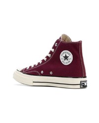 Baskets montantes en toile pourpre foncé Converse