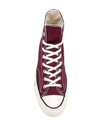 Baskets montantes en toile pourpre foncé Converse