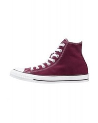 Baskets montantes en toile pourpre foncé Converse