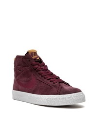 Baskets montantes en toile pourpre foncé Nike