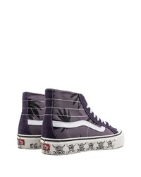 Baskets montantes en toile pourpre foncé Vans