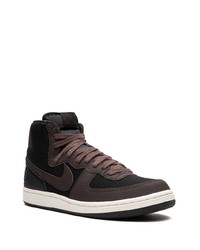 Baskets montantes en toile pourpre foncé Nike