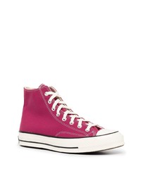 Baskets montantes en toile pourpres Converse