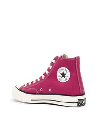 Baskets montantes en toile pourpres Converse