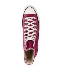 Baskets montantes en toile pourpres Converse