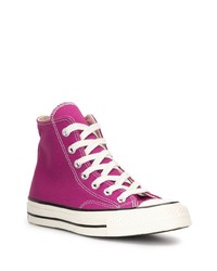 Baskets montantes en toile pourpres Converse