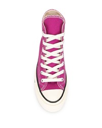 Baskets montantes en toile pourpres Converse