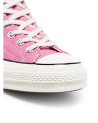 Baskets montantes en toile roses Converse