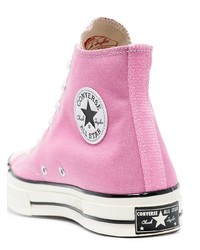 Baskets montantes en toile roses Converse