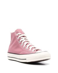 Baskets montantes en toile roses Converse