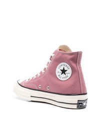 Baskets montantes en toile roses Converse