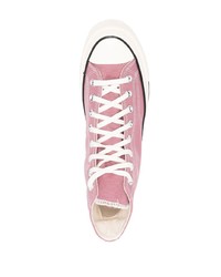 Baskets montantes en toile roses Converse