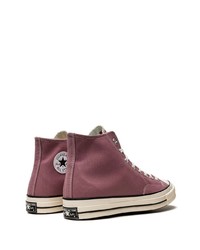 Baskets montantes en toile roses Converse