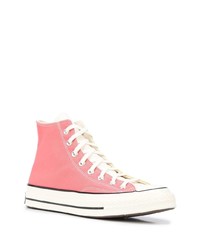 Baskets montantes en toile roses Converse