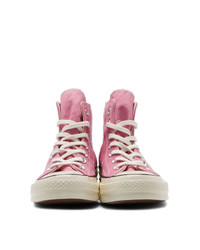 Baskets montantes en toile roses Converse