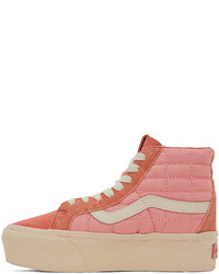 Baskets montantes en toile roses Vans