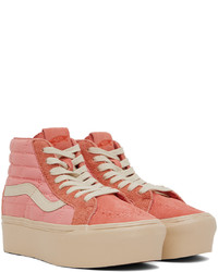 Baskets montantes en toile roses Vans