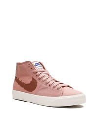 Baskets montantes en toile roses Nike