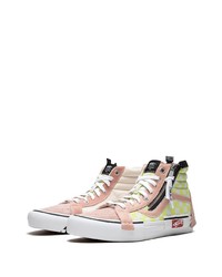 Baskets montantes en toile roses Vans