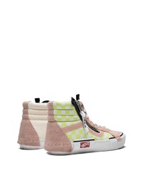 Baskets montantes en toile roses Vans