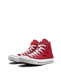 Baskets montantes en toile rouges Converse