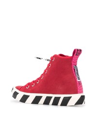 Baskets montantes en toile rouges Off-White