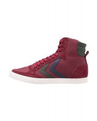 Baskets montantes en toile rouges Hummel