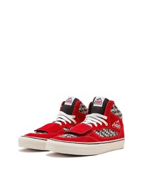 Baskets montantes en toile rouges Vans