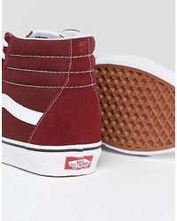 Baskets montantes en toile rouges Vans