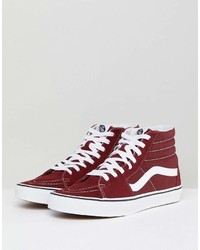 Baskets montantes en toile rouges Vans