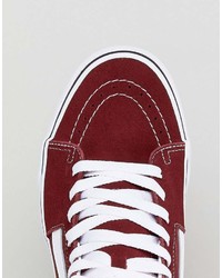 Baskets montantes en toile rouges Vans