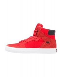 Baskets montantes en toile rouges Supra