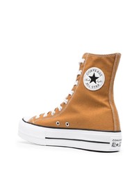 Baskets montantes en toile tabac Converse