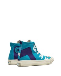 Baskets montantes en toile turquoise Converse