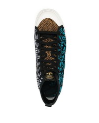 Baskets montantes en toile turquoise adidas