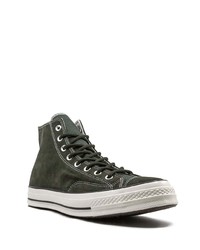 Baskets montantes en toile vert foncé Converse