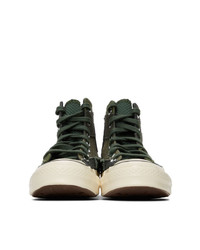 Baskets montantes en toile vert foncé Converse