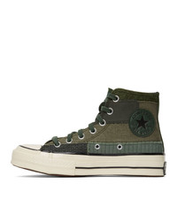 Baskets montantes en toile vert foncé Converse