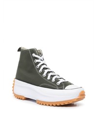 Baskets montantes en toile vert foncé Converse