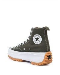 Baskets montantes en toile vert foncé Converse