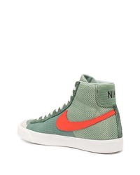 Baskets montantes en toile vert menthe Nike