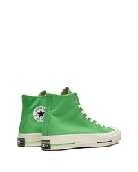 Baskets montantes en toile vertes Converse