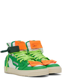 Baskets montantes en toile vertes Off-White