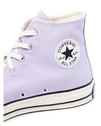 Baskets montantes en toile violet clair Converse