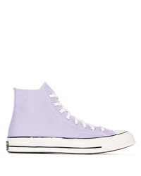 Baskets montantes en toile violet clair Converse