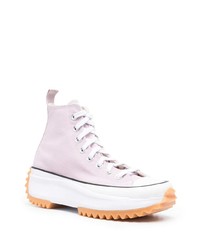 Baskets montantes en toile violet clair Converse